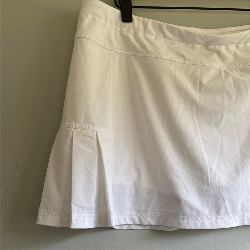 Athleta Womens LARGE White Ace Tennis Skort Layered Ruffle Hem Athletic Skirt - Picture 4 of 10
